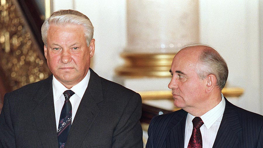 Venäjän presidentit Gorbachov ja Boris Jeltsin
